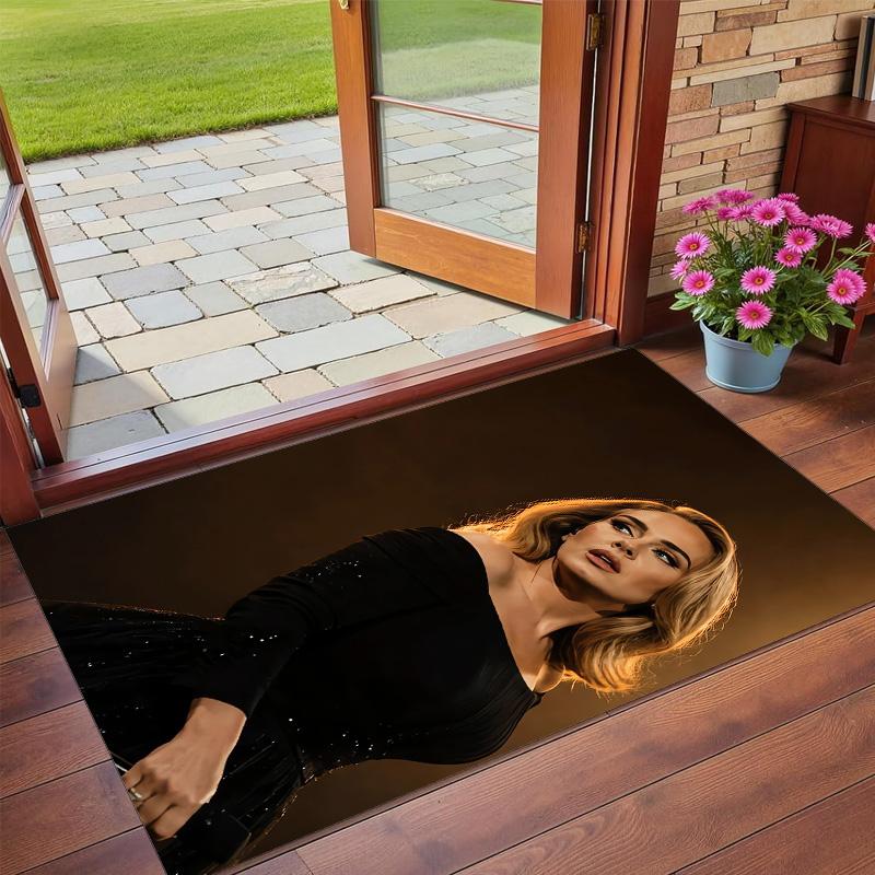 Adele Print Crystal Velvet Plush Rug Anti?Slip Wear?Resistant Floor Carpet For Indoor Household Home Decoration