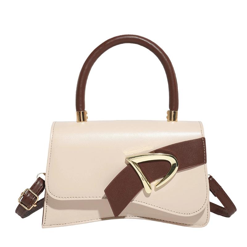 Trendy small square bag niche design personalized foreign style contrast color 2025 summer new simple women's bag oblique span handbag