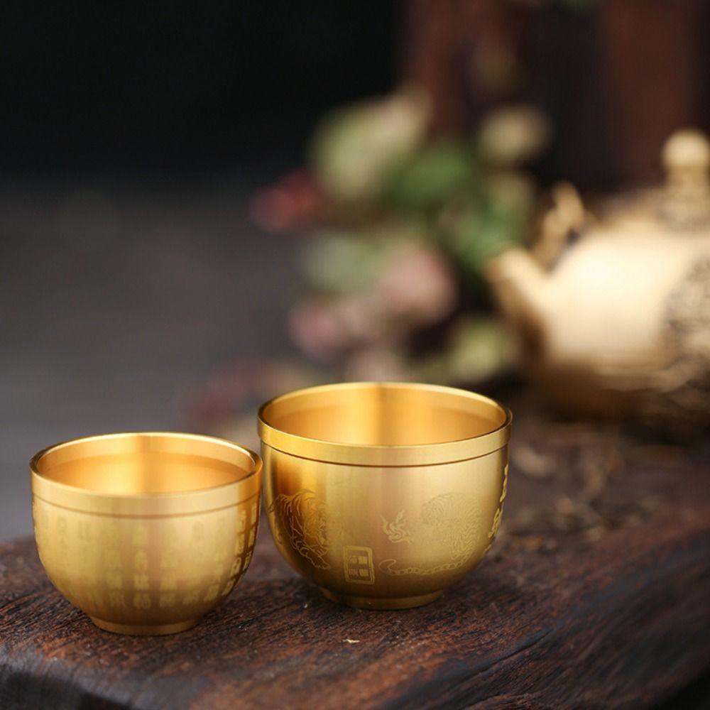 crafts Feng Shui Ornament Baifu Cup Buddhist Wine Cup Lucky Rice Cylinder Fortune Cornucopia