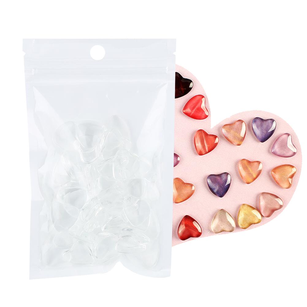 50pcs Transparent Nail Polish Display Color Card Gel Polish Color Card Manicure ToolHeart Shape