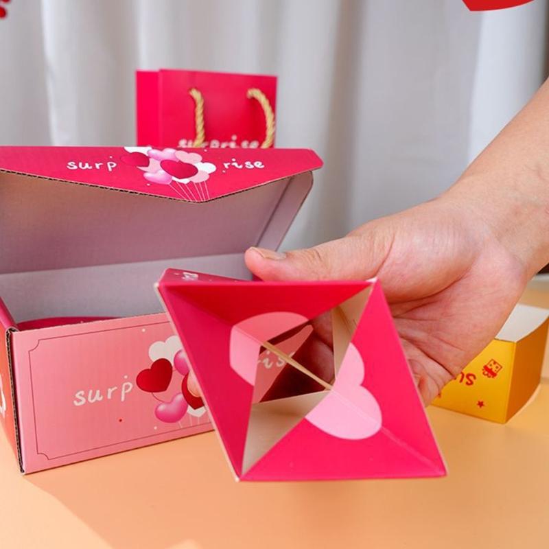 Pack of 18 DIY Customizable Popup Gift Boxes Perfect for Birthday Valentine's Day Parties Feature Quick Assembly Design
