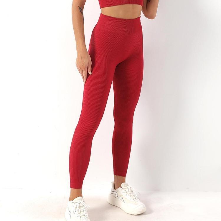 High Waist Women Yoga Pants Stretchy Seamless Leggings Gym Fitness Exercise Sports Clothes Solid