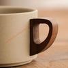 Elegant Handcrafted Ceramic Tea Cup With Wooden Base Terracotta Mug For Coffee Lover And Unique Decoration Enthusiasts 85AD