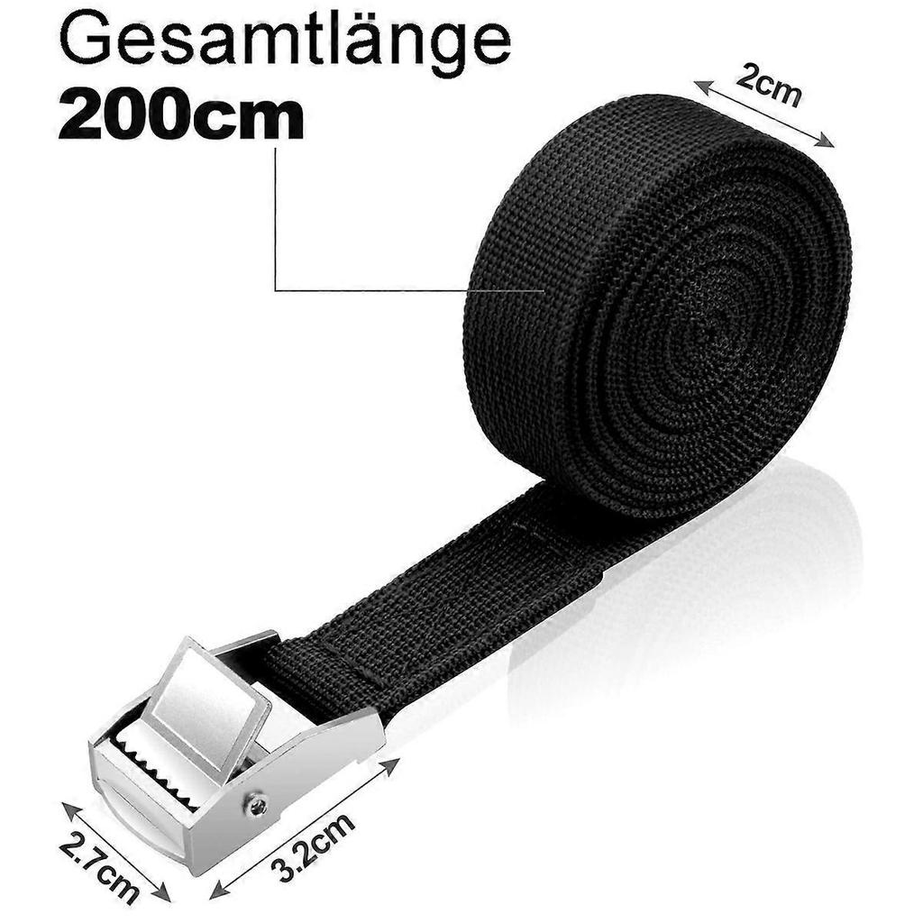 Lashing strap fastening strap for transport, cargo, luggage, camping, 4 pieces