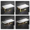 White Marble Bathroom Paper Holder with Phone Holder Brushed Gold Paper Roll Holder Tissue Holder Rack Toilet Paper Holder