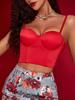 Rose Beauty A  Solid Crop Corset Cami Top