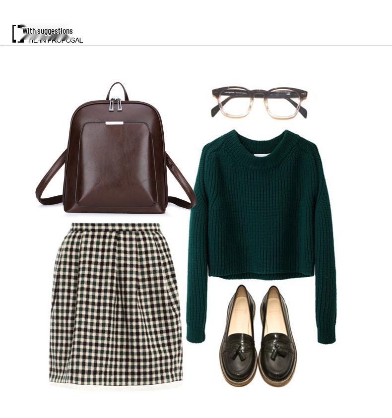 Stilvoller Damen College Rucksack & Umhängetasche in Unifarben - PU-Leder Casual Mode für Reisen & Studenten