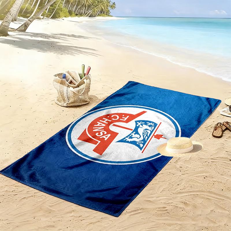 FC Hansa Rostock Druck Strandtuch, Großes Weiches Schnelltrocknendes Handtuch für Strand Camping Schwimmen
