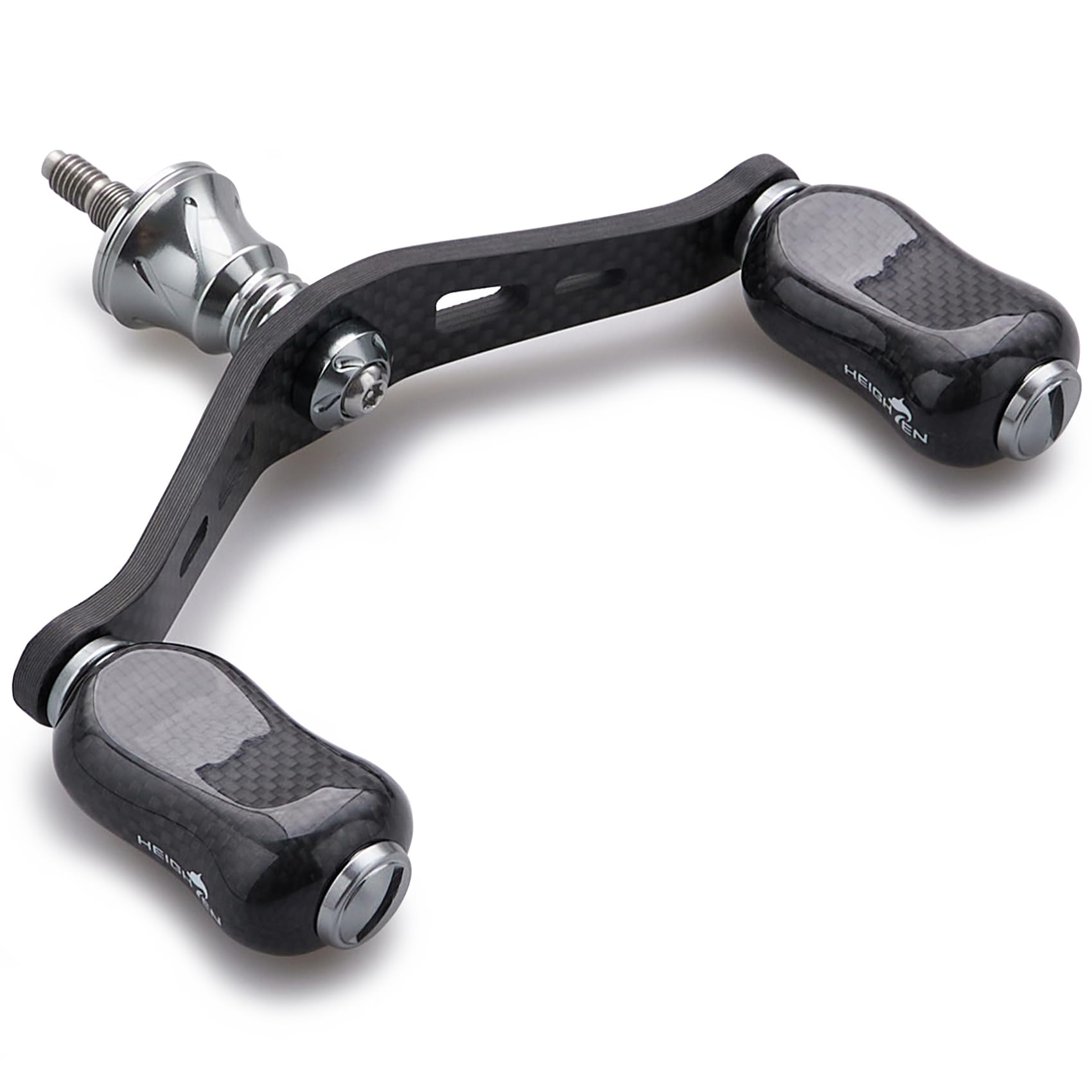 

HEIGHTEN 90mm Reel Handle with 21mm Carbon Knob for Shimano Daiwa 1.5K Carbon Handle for Spinning Reel Gourd Series (Gunmetal) (752)