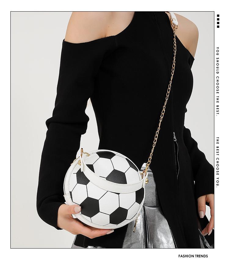 Women's Trendy Korean Style Basketball Crossbody Bag - Versatile, Hot Personality, Small Round Shoulder Bag