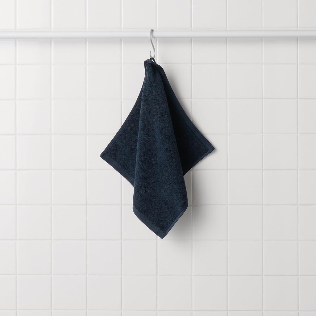 MUJI Flauschiger Frottee-Handtuch mit Set von 34 x 35 84705366 Schlaufen, 10, cm, Marineblau/Weich,
