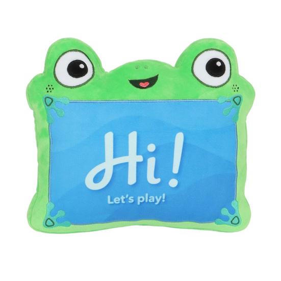 Green Frog Tablet Plush Toy Soft Stuffed Animal Cuddly Frog Plushie for Kids