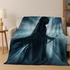 Manta de Franela de Personajes de Terror S-Grito Cara de Fantasma, Manta Suave Acogedora para Hogar Dormitorio Cama Sofá Cubierta de Picnic Regalo para Niños