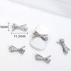 Stříbrná mašlička Zirkonové doplňky na nehty Lesklé diamantové ozdoby na nehty Acc