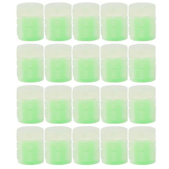 

20 шт. светящиеся колпачки для автомобильных шин, заглушки для автомобильных колес, ступицы, стильный велосипед, мотоцикл, светящийся декор, колпачки для стержней клапанов шин, крышка насадки 20Pcs зелёный