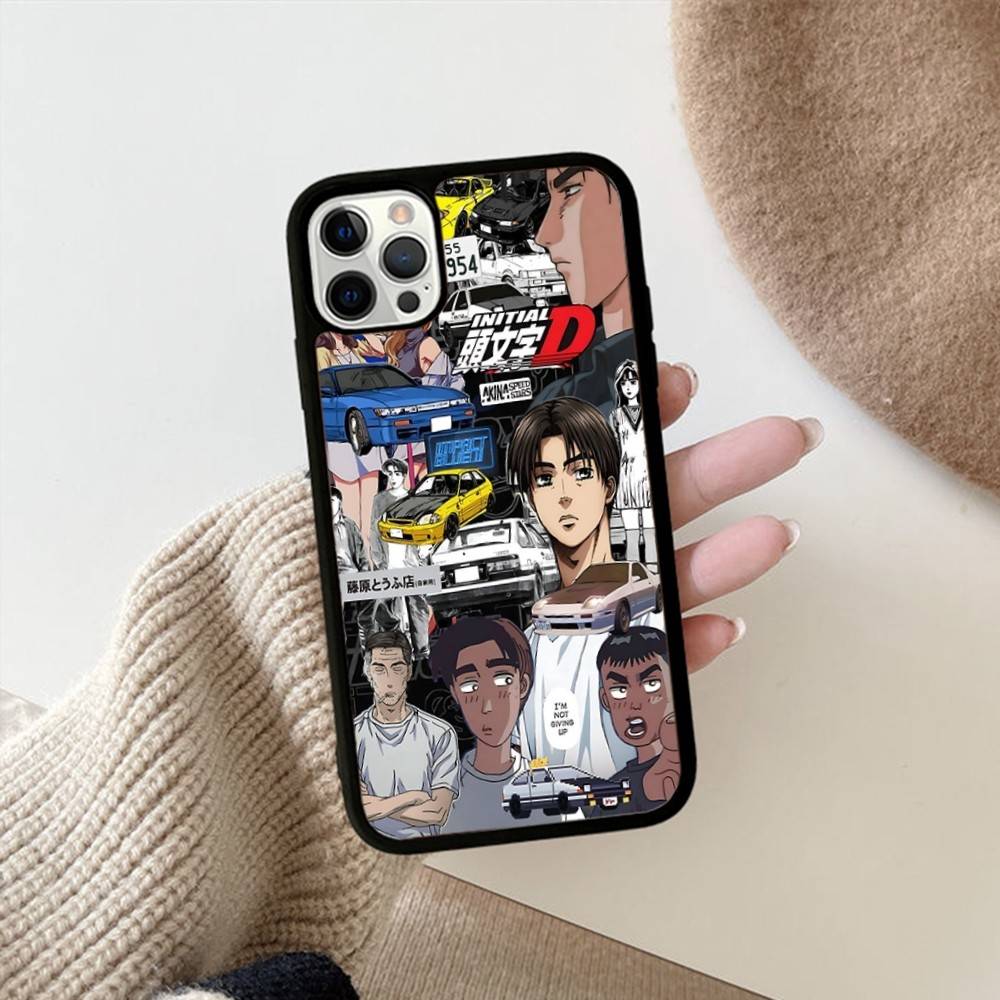 Road Racing Anime I-Initial D For IPhone 17 16 15 14 13 12 11 Pro Max Plus Mini PC+TPU Back Phone Cover