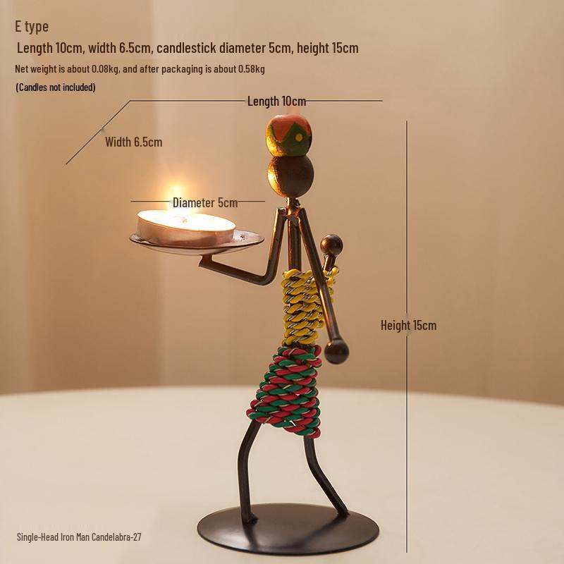 Luxury European-Style Creative Retro Wrought Iron Candlestick for Dining Table Decor and Candlelight Ambiance