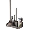 Wall-Mounted No-Drill Toilet Brush Set with Storage Rack