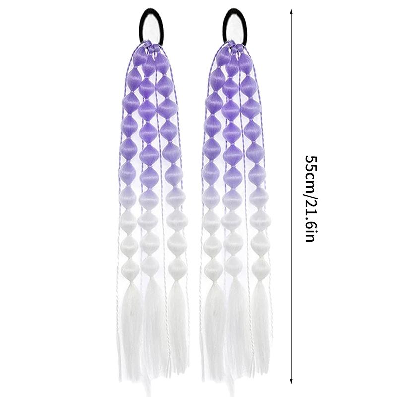 1Pcs Synthetic Wig Lantern Bubble Ponytail Multicolour Fake Braid  Girl Street Photo Modeling Lantern Long Braid