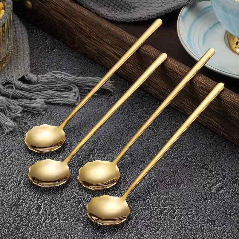 304 Stainless Steel Long Handle Coffee & Dessert Spoons (2-Pack)