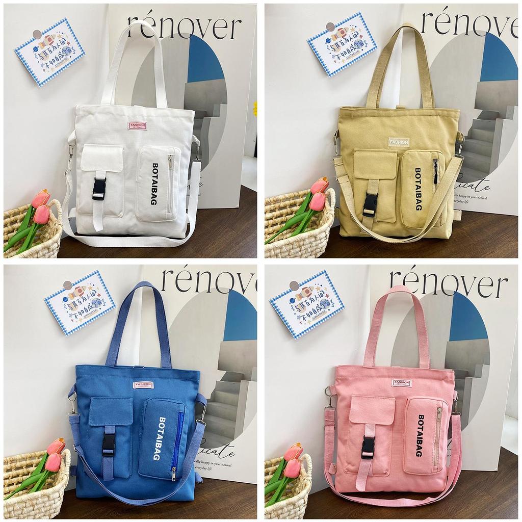 Canvas Tote Bag For Women Large Capacity Casual Shoulder Crossbody Urban Style