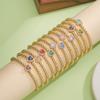 HECHENG, Bracelet Élastique Simple Classique Perles Chaîne Pierre Zircon Cubique en Forme de Cœur Femmes Neutre Couple Zircon 1 pièce