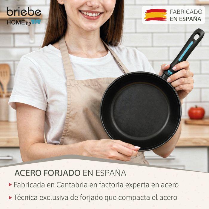 MARE Poêle Induction en Acier Forgé 20 cm, Antiadhésif sans PFOA, Tous Feux Briebe Mare Bleu