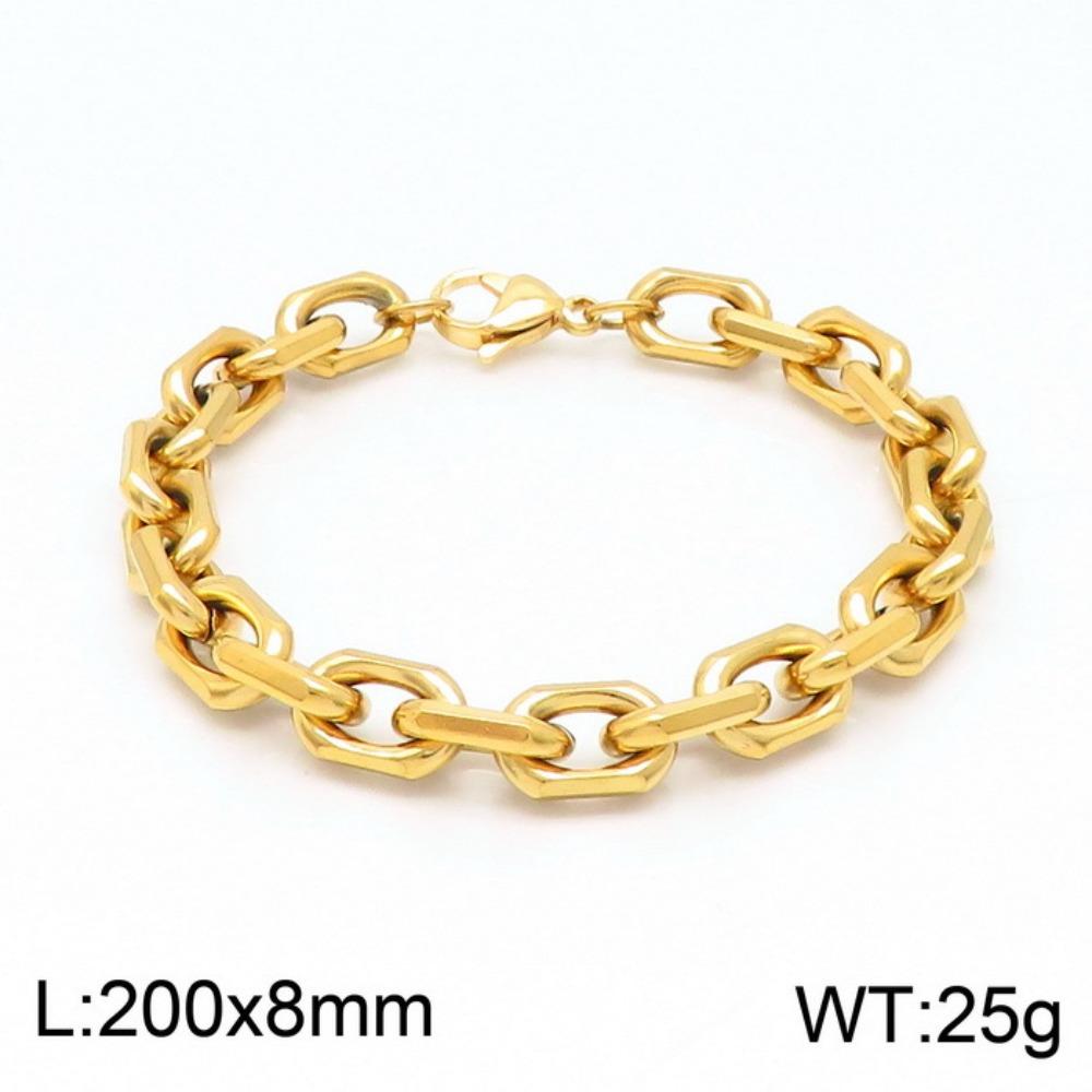 European and American Domineering Personality Black-plated Edging O-chain Titanium Steel Men's Bracelet Necklace