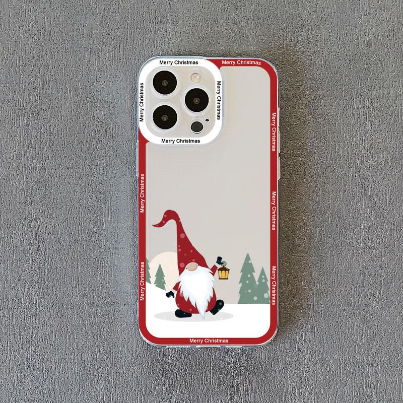New Year Christmas Santa Claus Clear Phone Case for IPhone 15 Pro Max 14 13 12 11 Pro Max 15 14 7 8 Plus X XR XS Cute Back Cover