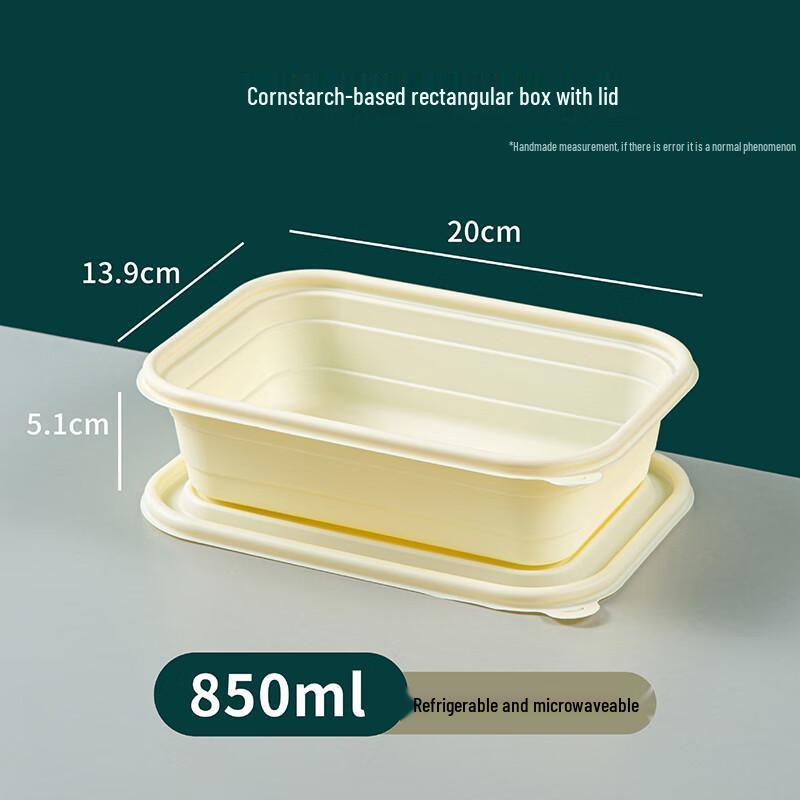 Biologisch abbaubare rechteckige Einweg-Lunchbox