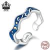 Everle Blue Starry Sky Sterling Silver Gold-Plated Open Ring S925