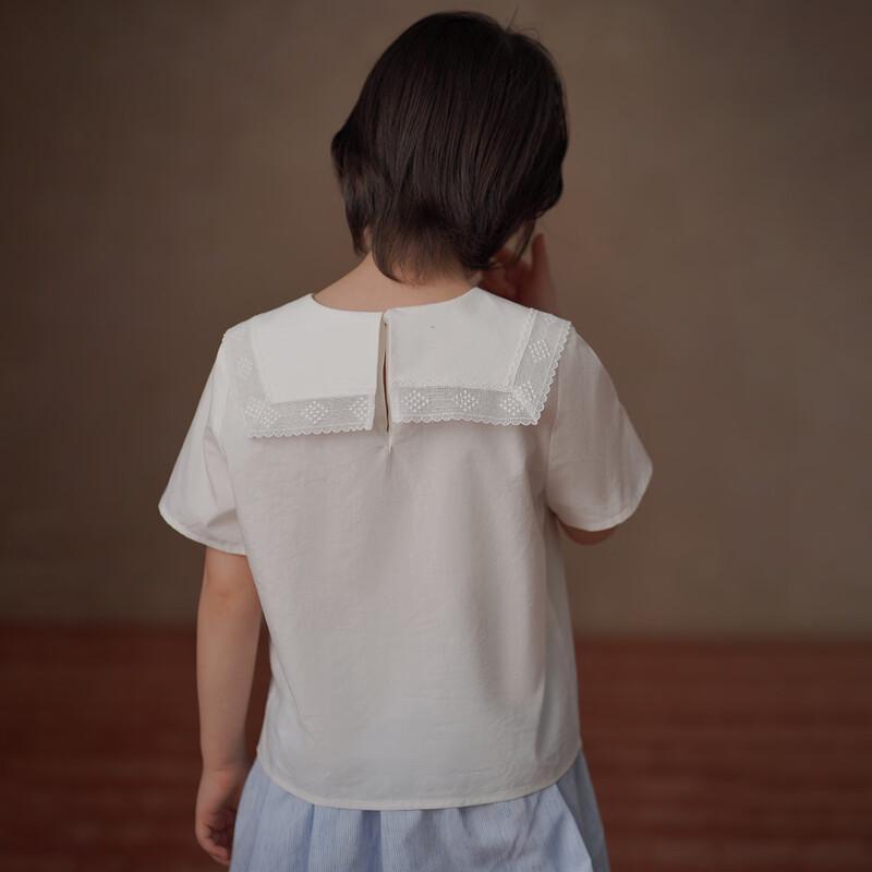 Hachikis Girls' Academy Style Short-Sleeve Cool Lyocell Blouse