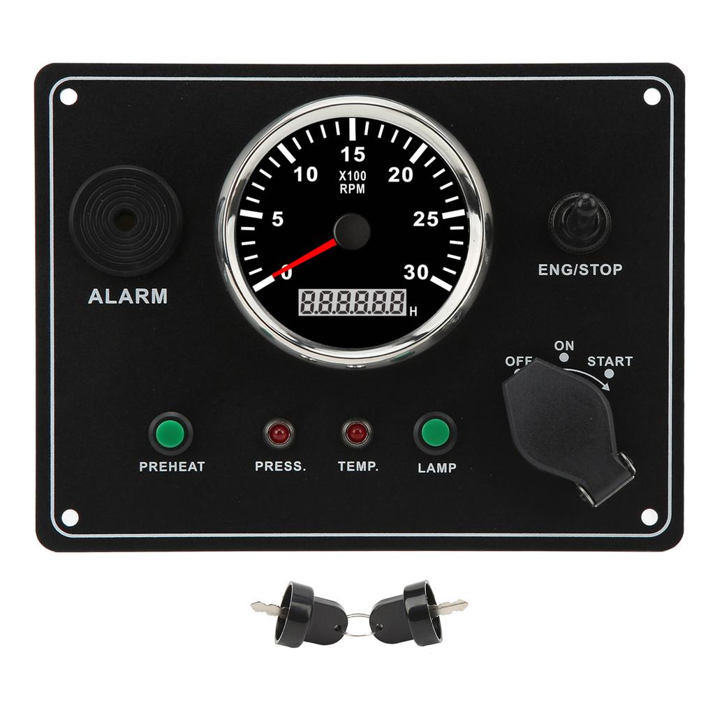 Marine Instrument Panel Multi Function 3000RPM Engine Speedometer Low Oil Pressure Water Temperature Alarm for RVs