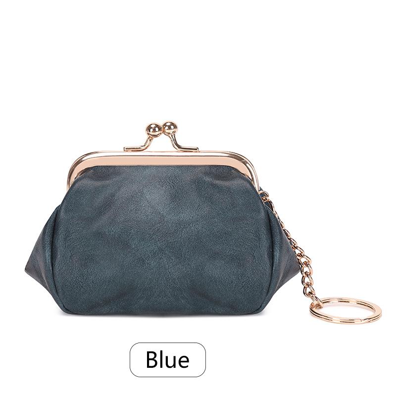 Portmonetka w stylu retro z mini zamkiem, codzienna przenośna i urocza podręczna torba do przechowywania dla dziewcząt, prosta torba na klucze w jednolitym kolorze