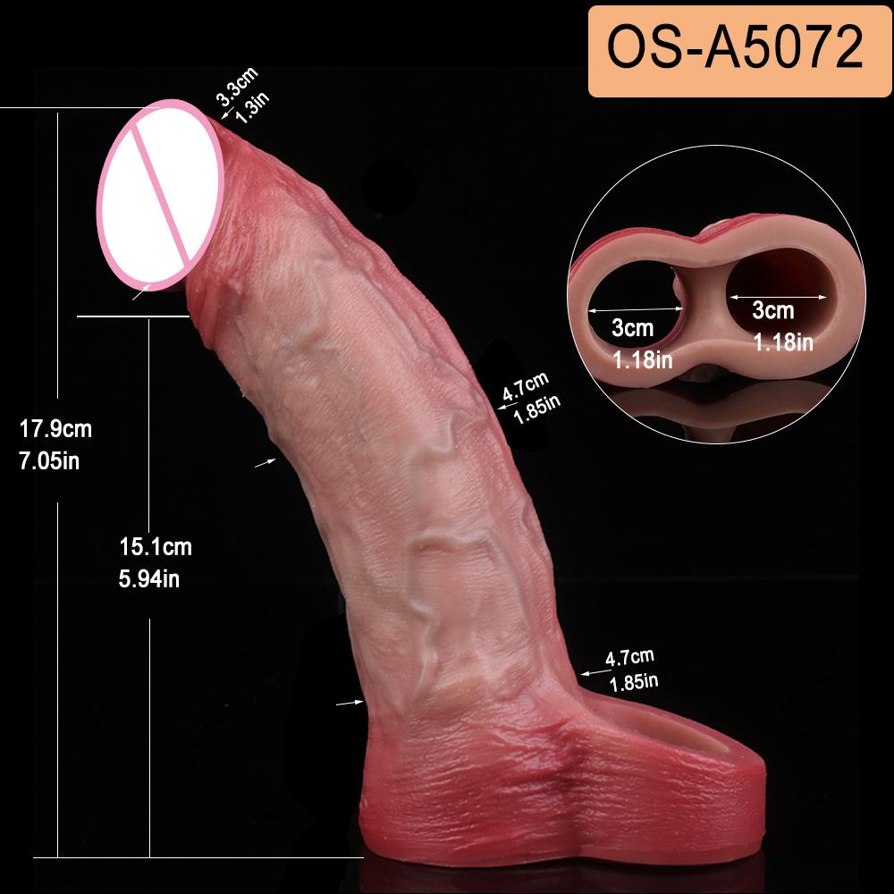 SXXY Real Veins Lifelike Closed Head Penis Sleeve For Men Dick Enlargement Silicone Reusable Condom Sex Products For Adult