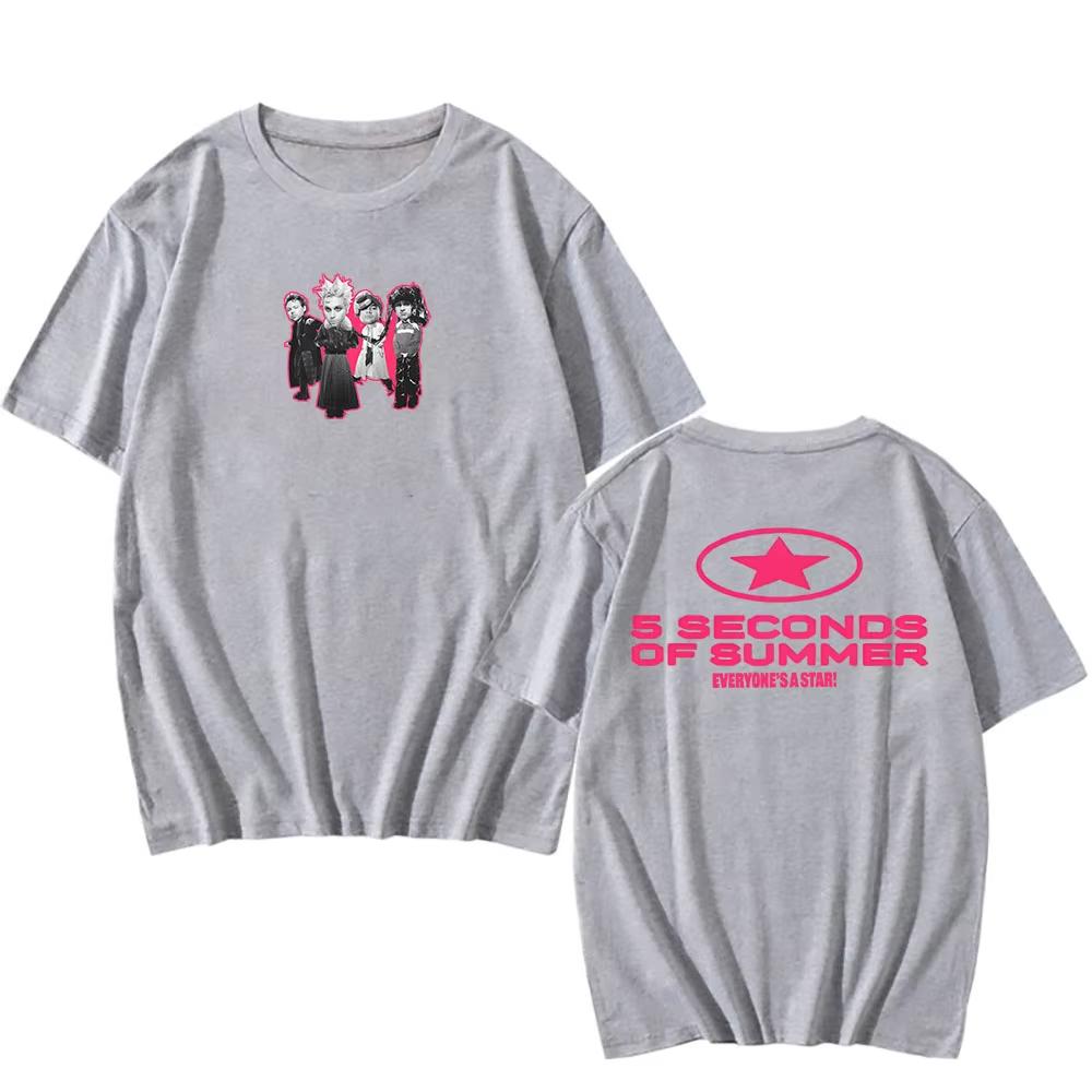 2026 Summer Oversized Tshirt Breathable Cotton Blend Y2k Star Letter Graphic Print Unisex Casual Streetwear Tshirt