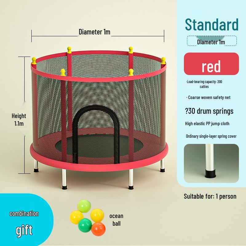 Indoor Family Trampoline with Safety Net for Kids and Adults