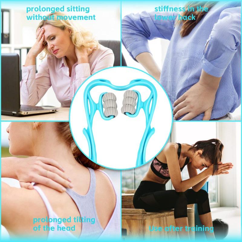 Multi-functional Manual Six-wheel Neck Massager, Massage and Soothing Roller Massage Tool