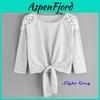 Classic Appeal Women's Long Sleeve Lace Stitching Leisure T Shirt For Everyday Wear