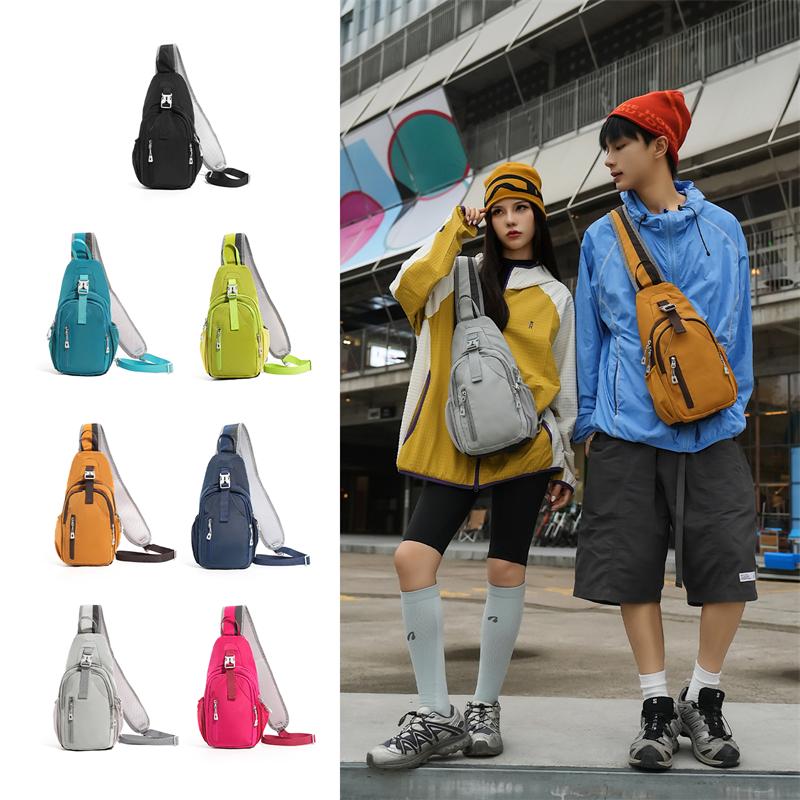 Lightweight Nylon Sling Bag for Men Women Crossbody Chest Backpack Travel Shoulder Purse