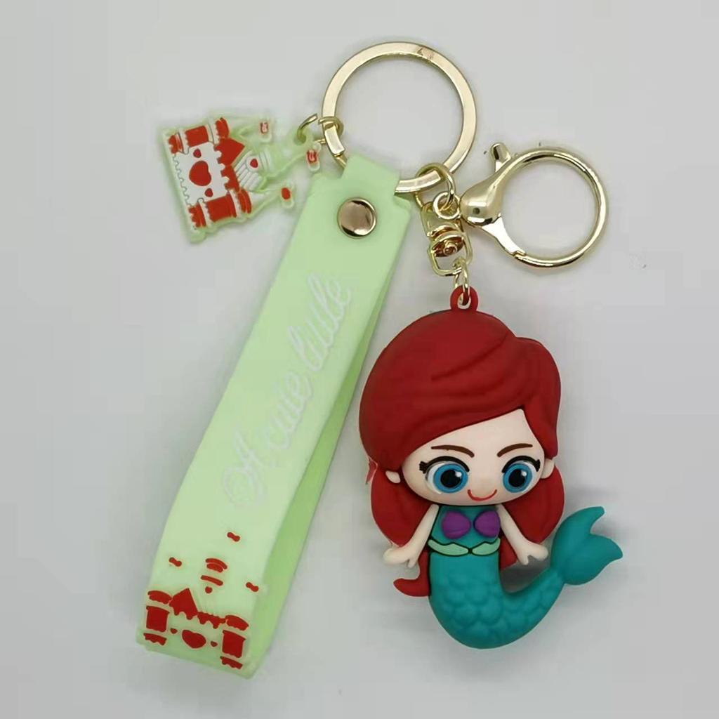Creative Anime Cartoon Snow White Mermaid Doll Keychain Women's Bag Car Keychain Kawaii Cute Personalized Gifts Y2k Fashion