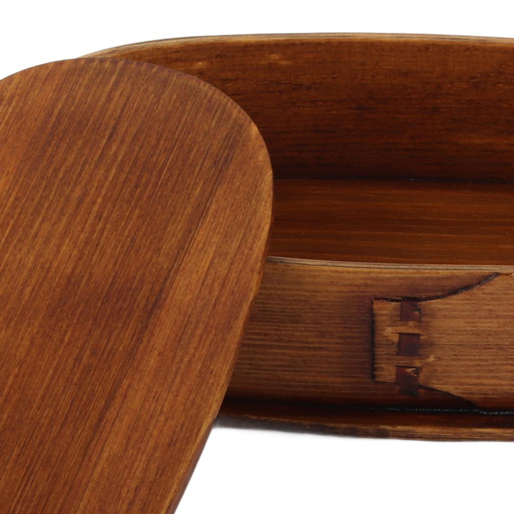 Zestaw Pudełek na Lunch Japoński Drewniany Pojemnik do Przechowywania Żywności dla Uczniów Pracowników 19x10x9.5cm