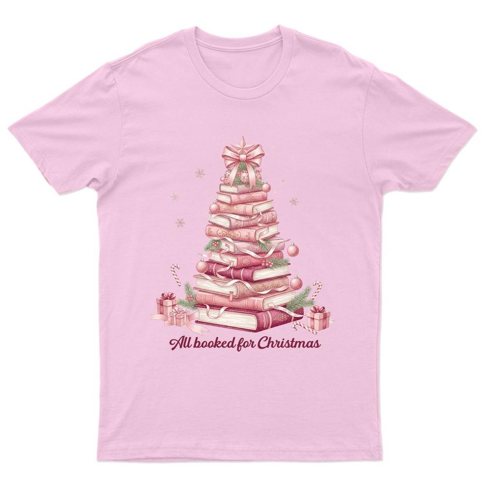 All Booked For Christmas TShirt Unisex Gift Retro Seasonal Funny Xmas Santa D