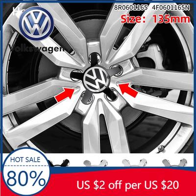 2026 Hot For VOLKSWAGEN VW 4pcs 135mm Five Claws Car Wheel Center Cap Hub Covers Badge Logo 8R0601165 4F0601165N For Volkswagen