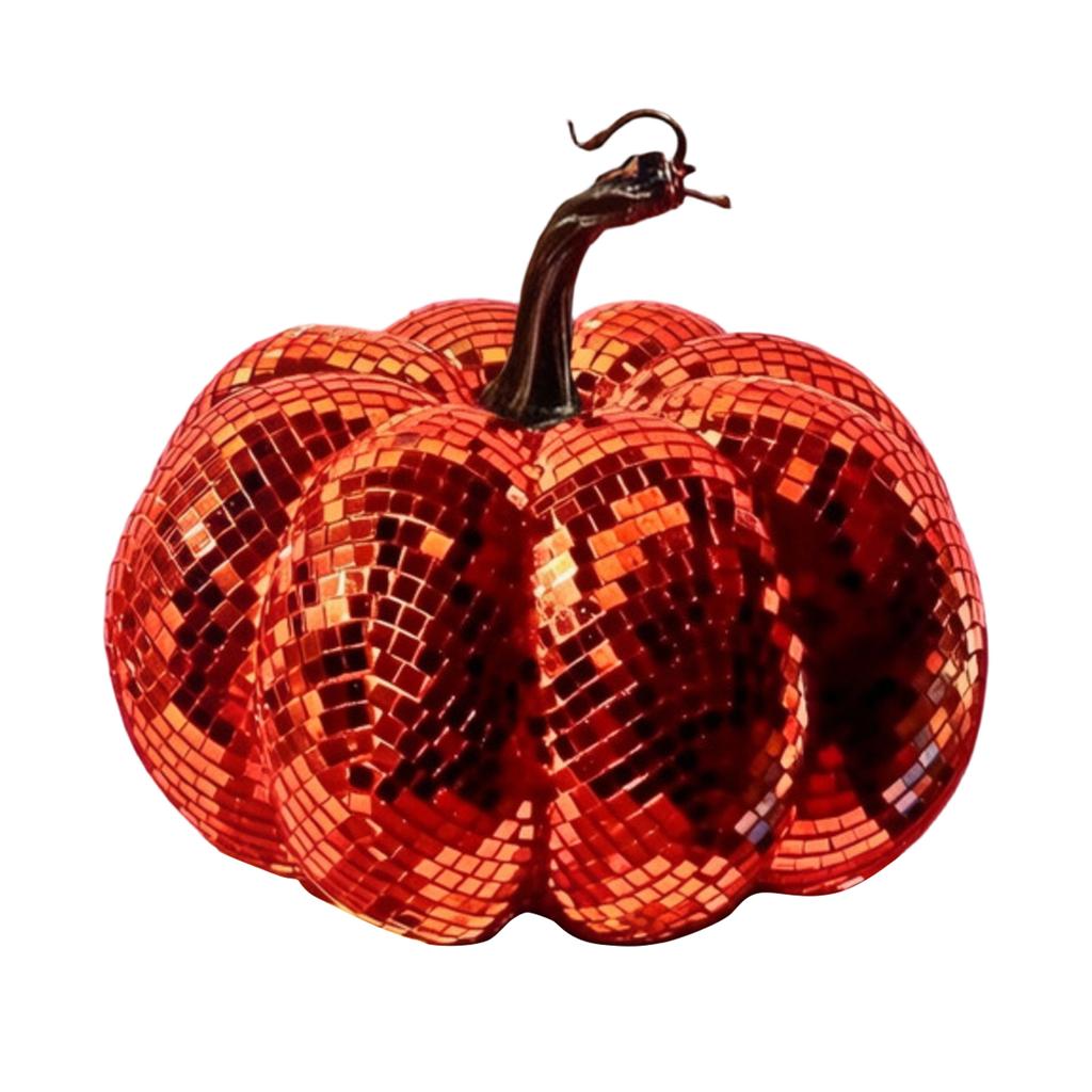 Halloween Pumpkin Decoration for Party, Glitter Light-Up Tabletop Decor