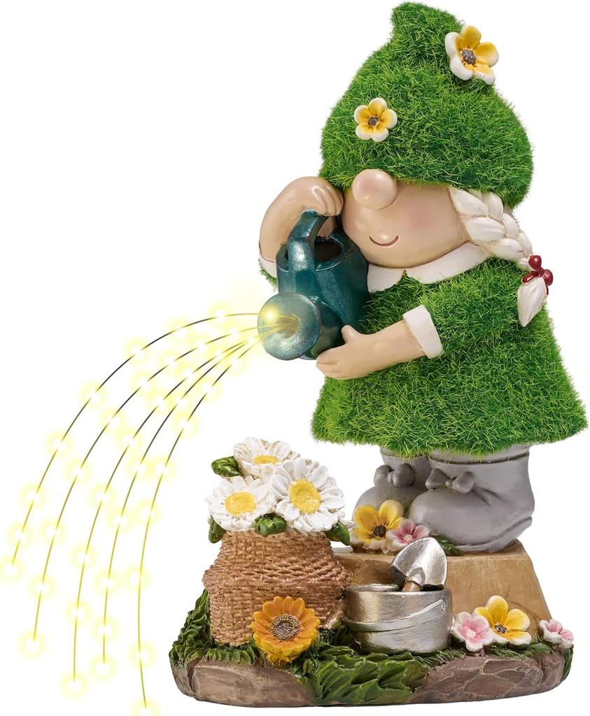 Valery Madelyn Gardening Cute Garden Garden Solar JP Ornament, Gnome, Light, Light, Outdoor, EG1305-0058