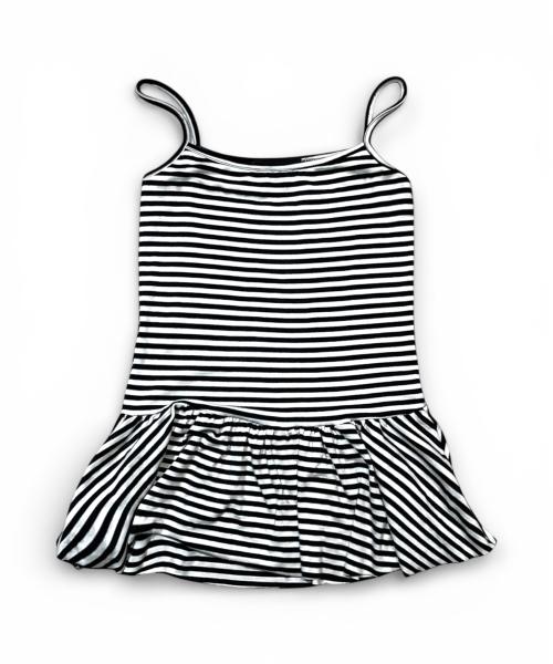 Bonseullipi Stripe Frill Layered Sleeveless (White)