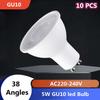 GU10 Led Light Bulb Super Bright Led Gu10 Spotlight Bulb AC220-240V Lampara Led Bulb for Chandelier GU10 Lamp 10 Pcs 5w GU10 Led