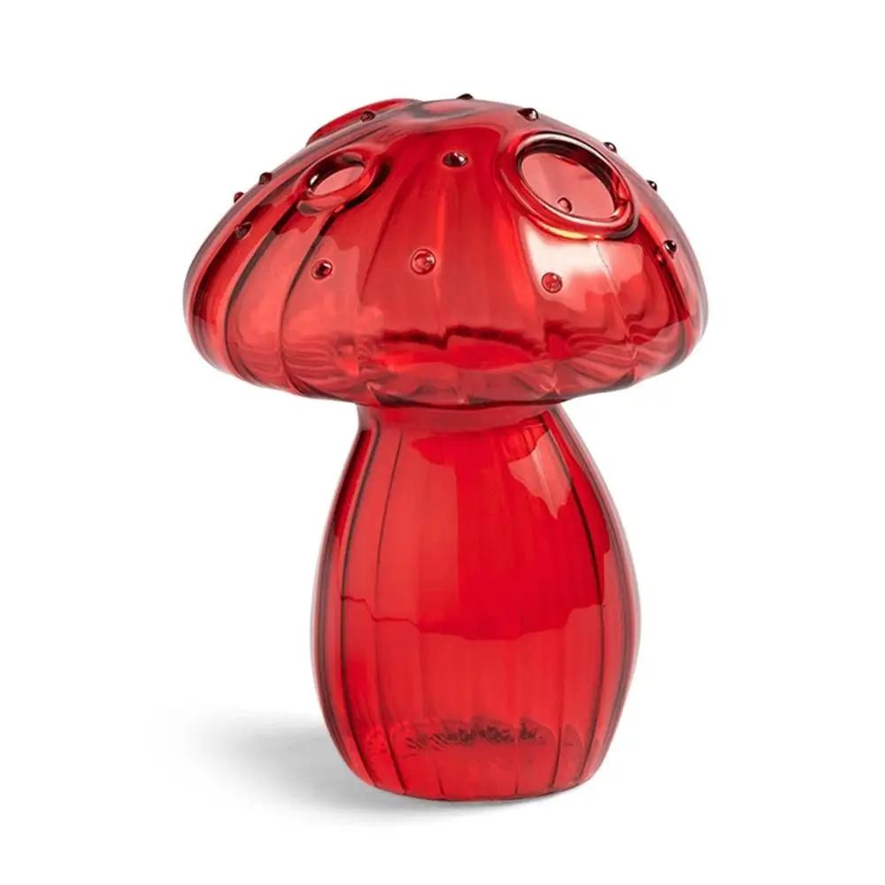 Pilzförmige Blumenvase, transparente Glasvase, Pflanzen-Hydrokultur-Aromatherapie-Flasche, Desktop-Dekoration, Ornament