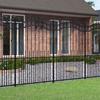 VidaXL Garden Fence with Spear Top, Black, 240 X 175 Cm, Powder-Coated Steel 151088